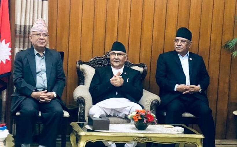 प्रचण्ड–नेपालसँग छलफलपछि बालुवाटारमा ओली पक्षको बैठक